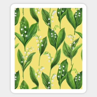 Lily of the valley on buttercup yellow Sticker